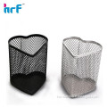 Fashion heart shaped metal pen holder